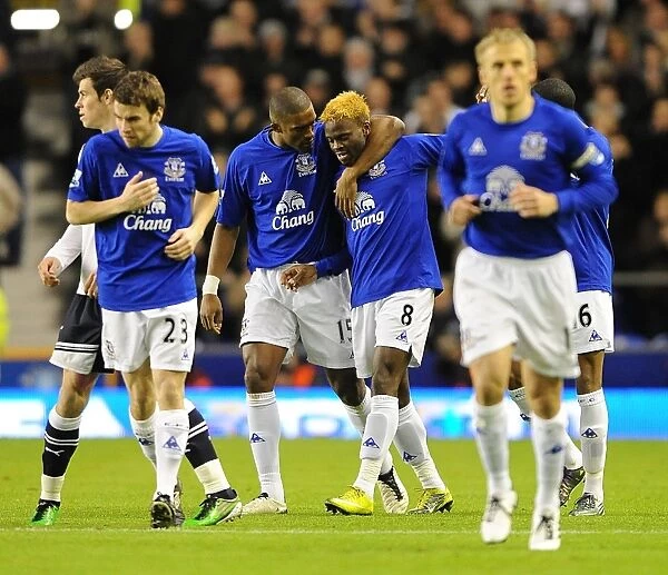 Everton's Louis Saha Scores First Goal Against Tottenham Hotspur at Goodison Park (05 January 2011)
