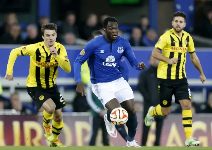 Framed Print : Everton's Lukaku Dazzles with Skillful Dribbles Past Young Boys Defenders in UEFA Europa League Clash at Goodison Park Framed Print : Everton's Lukaku Dazzles with Skillful Dribbles Past Young Boys Defenders in UEFA Europa League Clash at Goodison Park