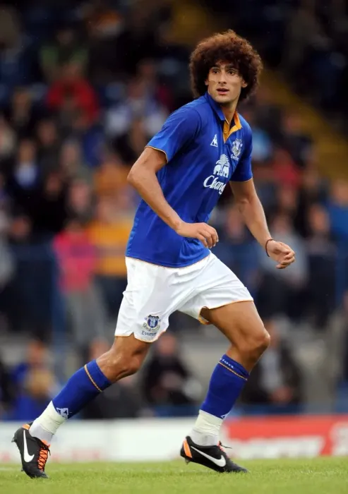 Framed Print : Everton's Marouane Fellaini Shines: Dominant Display in Everton's Victory Over Bury (15 July 2011)