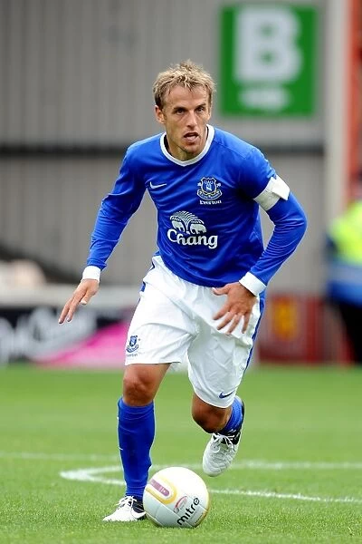 Everton's Phil Neville in Action at Fir Park: Everton vs. Motherwell (Pre-Season Friendly)