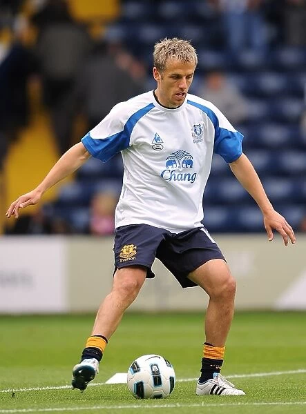 Everton's Phil Neville Celebrates Victory Over West Bromwich Albion in the Barclays Premier League (14 May 2011)