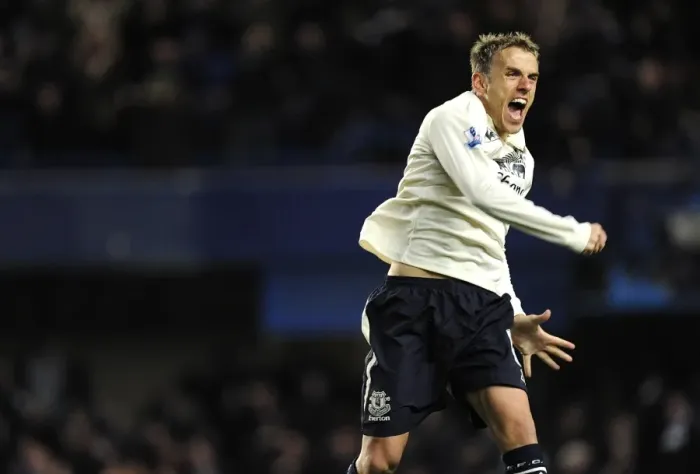 Framed Print : Everton's Phil Neville: Euphoric Moment as Jermaine Beckford Scores Equalizer Against Chelsea (December 4, 2010) Framed Print : Everton's Phil Neville: Euphoric Moment as Jermaine Beckford Scores Equalizer Against Chelsea (December 4, 2010)