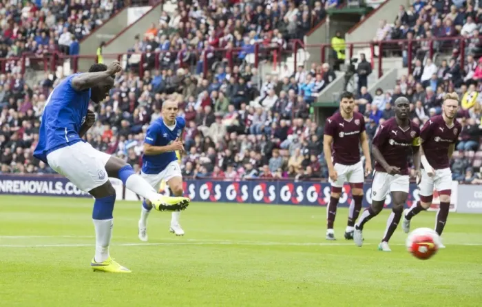Framed Print : Everton's Pre-Season Hat-Trick Triumph: Romelu Lukaku Shines at Tynecastle Against Heart of Midlothian Framed Print : Everton's Pre-Season Hat-Trick Triumph: Romelu Lukaku Shines at Tynecastle Against Heart of Midlothian