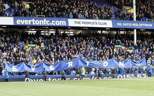 Everton's Pride: Unveiling the Iconic Banner at Goodison Park - Everton vs. Stoke City (30-03-2013)