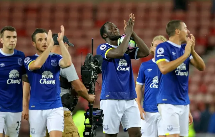 Framed Print : Everton's Romelu Lukaku Celebrates Victory: Sunderland vs. Everton, Premier League Framed Print : Everton's Romelu Lukaku Celebrates Victory: Sunderland vs. Everton, Premier League