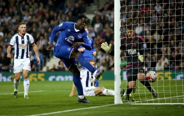 Framed Print : Everton's Romelu Lukaku Scores Hat-Trick: Crushing West Bromwich Albion in Premier League Framed Print : Everton's Romelu Lukaku Scores Hat-Trick: Crushing West Bromwich Albion in Premier League