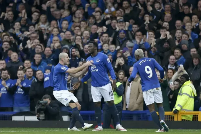 Framed Print : Everton's Romelu Lukaku Scores Second Goal Against Newcastle United at Goodison Park Framed Print : Everton's Romelu Lukaku Scores Second Goal Against Newcastle United at Goodison Park
