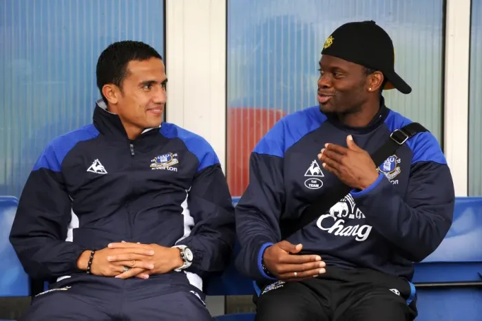 Framed Print : Everton's Star Duo: Tim Cahill and Louis Saha Shine in Pre-Season Friendly at Bury's Gigg Lane (15 July 2011) Framed Print : Everton's Star Duo: Tim Cahill and Louis Saha Shine in Pre-Season Friendly at Bury's Gigg Lane (15 July 2011)