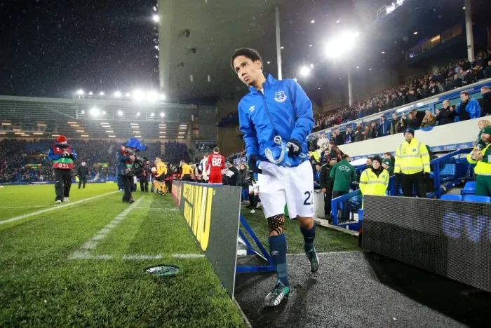 Framed Print : Everton's Steven Pienaar Leads Team Out in UEFA Europa League Clash vs FK Krasnodar at Goodison Park