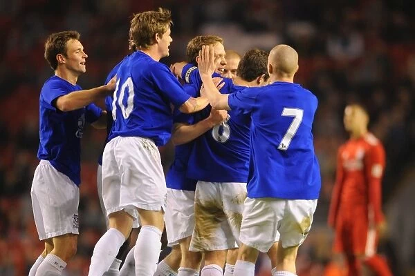Everton's Thrilling Celebration: Forshaw Scores the First Goal Against Liverpool (BPL Reserves, Anfield)