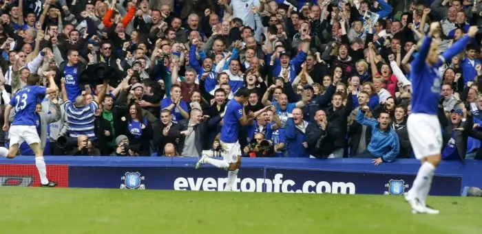 Framed Print : Everton's Tim Cahill Scores Epic Goal Against Liverpool at Goodison Park Framed Print : Everton's Tim Cahill Scores Epic Goal Against Liverpool at Goodison Park