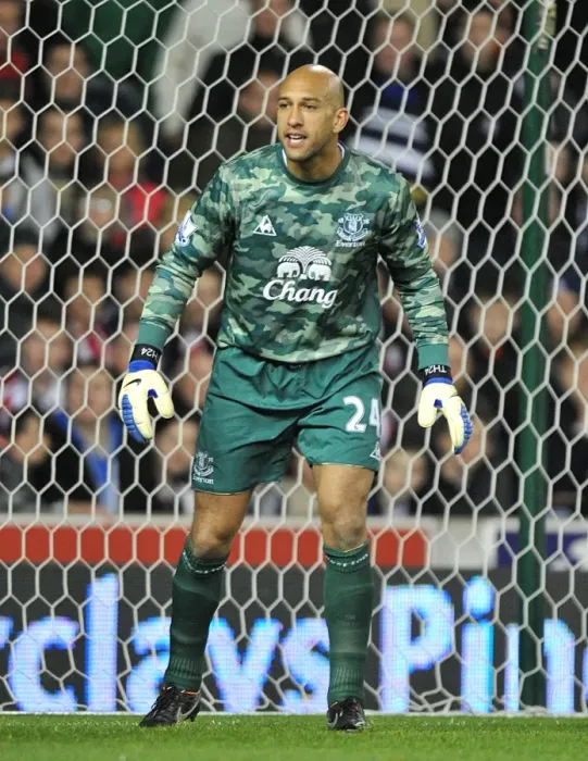 Framed Print : Everton's Tim Howard in Action: Premier League Battle at Britannia Stadium (01 May 2012) Framed Print : Everton's Tim Howard in Action: Premier League Battle at Britannia Stadium (01 May 2012)