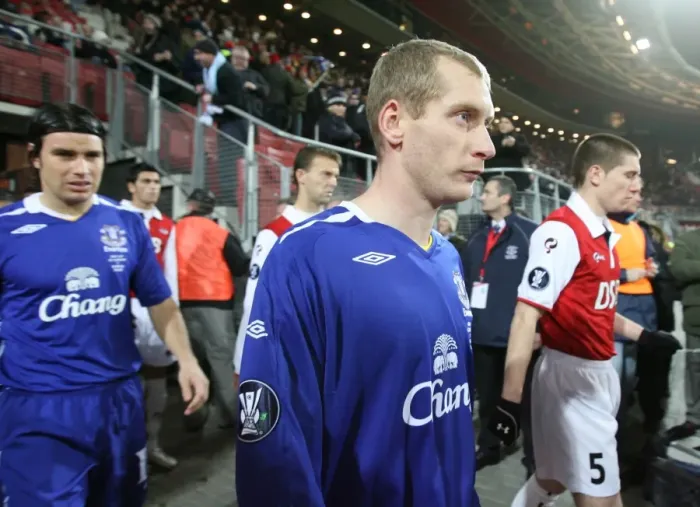Framed Print : Everton's Tony Hibbert and Teammates Kick Off Against AZ Alkmaar in UEFA Cup Framed Print : Everton's Tony Hibbert and Teammates Kick Off Against AZ Alkmaar in UEFA Cup