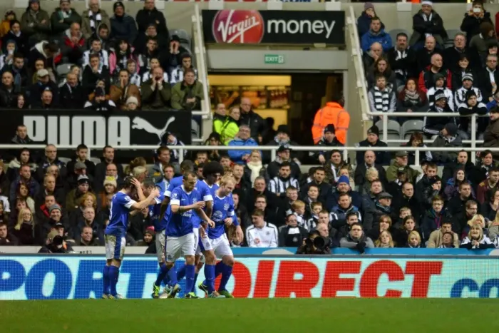 Framed Print : Everton's Triumph: Leighton Baines Scores the Winning Goal Against Newcastle United (Everton 2 - Newcastle United 1, Barclays Premier League) Framed Print : Everton's Triumph: Leighton Baines Scores the Winning Goal Against Newcastle United (Everton 2 - Newcastle United 1, Barclays Premier League)