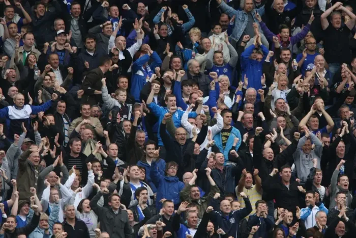 Framed Print : Everton's Triumph: Fans Go Wild at Goodison Park After Derby Win Over Liverpool (17 October 2010, Barclays Premier League) Framed Print : Everton's Triumph: Fans Go Wild at Goodison Park After Derby Win Over Liverpool (17 October 2010, Barclays Premier League)
