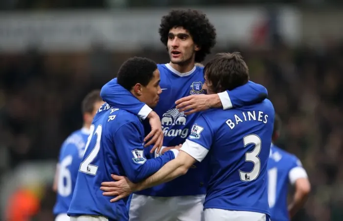 Framed Print : Everton's Triumph: Fellaini, Pienaar, and Baines Celebrate Goal Against Norwich City (23-02-2013) Framed Print : Everton's Triumph: Fellaini, Pienaar, and Baines Celebrate Goal Against Norwich City (23-02-2013)