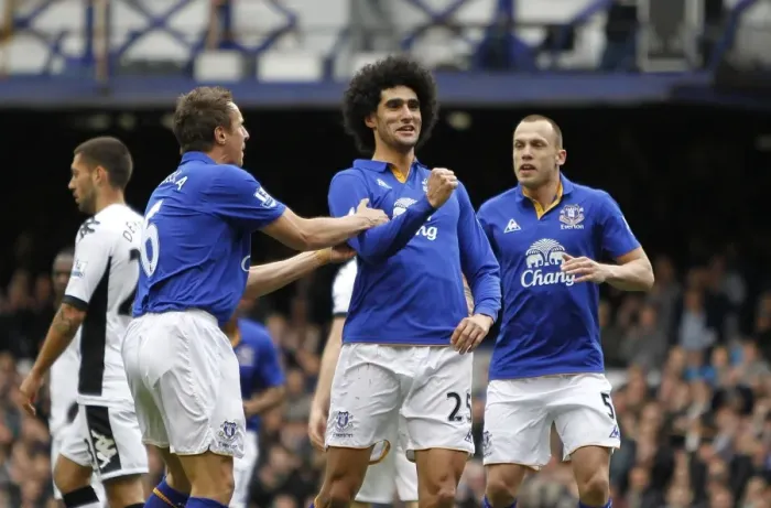 Framed Print : Everton's Unforgettable Double: Marouane Fellaini's Brace Secures Dramatic 28 April 2012 Victory Over Fulham Framed Print : Everton's Unforgettable Double: Marouane Fellaini's Brace Secures Dramatic 28 April 2012 Victory Over Fulham