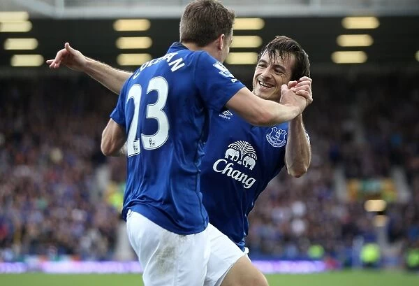 Everton's Unforgettable Moment: Coleman and Baines Thrilling Goal Celebration (BPL)
