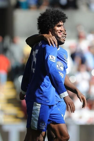 Everton's Unforgettable Moment: Fellaini and Anichebe's Goal Celebration (3-0 vs Swansea City, 2012)