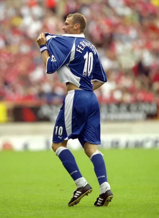 Framed Print : Everton's Unforgettable Victory: Duncan Ferguson's Epic Penalty Goal vs Charlton Athletic (August 18, 2001) - FA Barclaycard Premiership Framed Print : Everton's Unforgettable Victory: Duncan Ferguson's Epic Penalty Goal vs Charlton Athletic (August 18, 2001) - FA Barclaycard Premiership