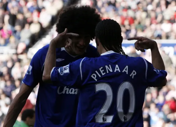 Framed Print : Everton's Unstoppable Duo: Fellaini and Pienaar Celebrate Their Second Goal vs. Sunderland (03 / 05 / 09) Framed Print : Everton's Unstoppable Duo: Fellaini and Pienaar Celebrate Their Second Goal vs. Sunderland (03 / 05 / 09)