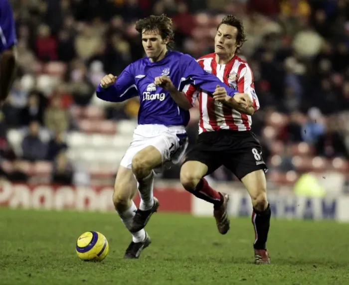 Framed Print : Everton's Unstoppable Duo: Kilbane and Whitehead in Action Framed Print : Everton's Unstoppable Duo: Kilbane and Whitehead in Action