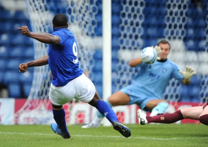 Framed Print : Everton's Yakubu Chases Victory: Pre-Season Showdown between Everton and Bury at Gigg Lane (15 July 2011) Framed Print : Everton's Yakubu Chases Victory: Pre-Season Showdown between Everton and Bury at Gigg Lane (15 July 2011)