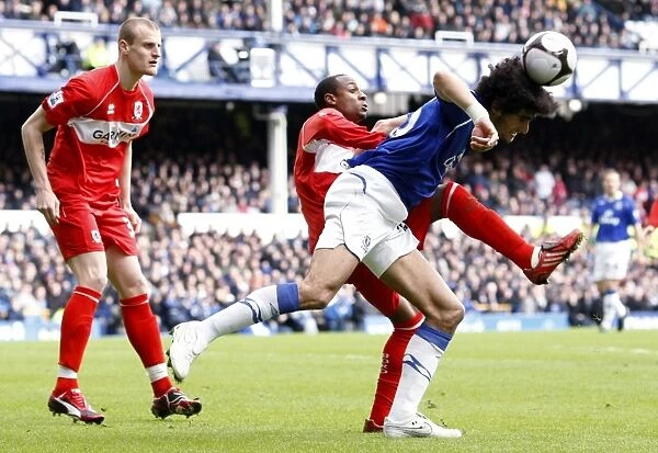 FA Cup Quarterfinal Showdown: Fellaini's Determined Performance - Everton vs Middlesbrough, 08 / 09