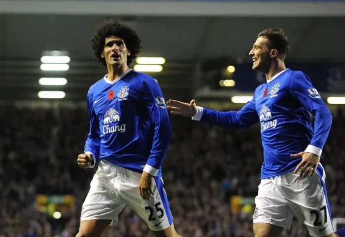 Framed Print : Fellaini and Vellios: Everton's Unforgettable Goal Celebration vs. Sunderland (10-11-2012) Framed Print : Fellaini and Vellios: Everton's Unforgettable Goal Celebration vs. Sunderland (10-11-2012)