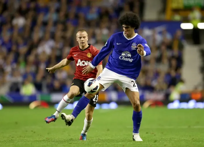Framed Print : Fellaini vs. Cleverley: A Battle at Goodison Park - Everton vs. Manchester United (1-0) Framed Print : Fellaini vs. Cleverley: A Battle at Goodison Park - Everton vs. Manchester United (1-0)