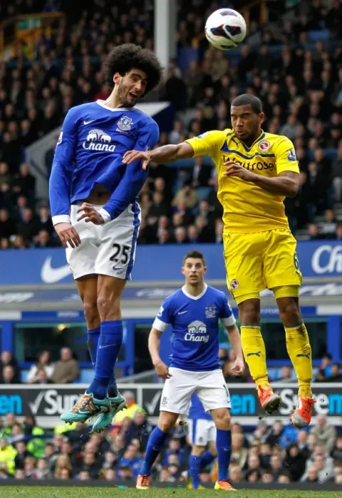 Framed Print : Fellaini's Powerful Performance: Everton's 3-1 Victory over Reading (02-03-2013, Goodison Park) - Marouane Fellaini vs Adrian Mariappa Framed Print : Fellaini's Powerful Performance: Everton's 3-1 Victory over Reading (02-03-2013, Goodison Park) - Marouane Fellaini vs Adrian Mariappa