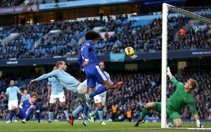 Framed Print : Fellaini's Strike: Manchester City vs. Everton - A 1-1 Barclays Premier League Battle at Etihad Stadium (December 1, 2012) Framed Print : Fellaini's Strike: Manchester City vs. Everton - A 1-1 Barclays Premier League Battle at Etihad Stadium (December 1, 2012)