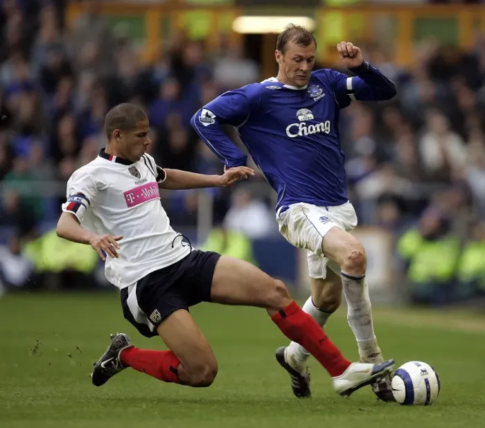 Framed Print : Ferguson vs Davies: A Intense Clash at Goodison Park - Everton vs West Bromwich Albion, FA Barclays Premiership, 2006 Framed Print : Ferguson vs Davies: A Intense Clash at Goodison Park - Everton vs West Bromwich Albion, FA Barclays Premiership, 2006