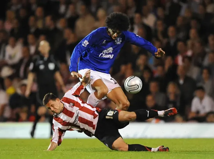 Framed Print : Fierce Rivalry: Marouane Fellaini vs. Charlie MacDonald - Everton vs. Brentford, Carling Cup Third Round, Griffin Park (September 21, 2010) Framed Print : Fierce Rivalry: Marouane Fellaini vs. Charlie MacDonald - Everton vs. Brentford, Carling Cup Third Round, Griffin Park (September 21, 2010)