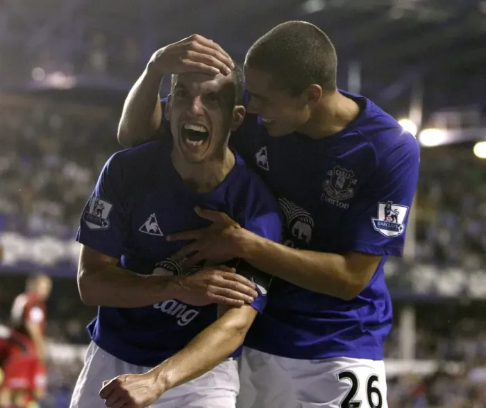 Framed Print : Five-Star Everton: Osman and Rodwell's Carling Cup Goal Celebration (25 August 2010)