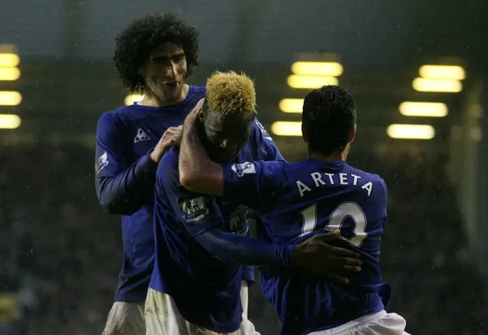 Framed Print : Five-Star Everton: Saha, Fellaini, and Arteta's Jubilant Celebration of Their Fifth Goal vs. Blackpool (Everton vs. Blackpool, Barclays Premier League, Goodison Park, 05 February 2011) Framed Print : Five-Star Everton: Saha, Fellaini, and Arteta's Jubilant Celebration of Their Fifth Goal vs. Blackpool (Everton vs. Blackpool, Barclays Premier League, Goodison Park, 05 February 2011)