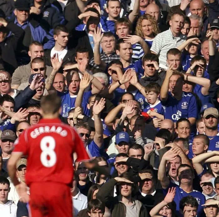 Framed Print : Football - Everton v Liverpool Barclays Premier League - Goodison Park - 20 / 10 / 07 Liverpools Steven Gerrard walks past Everton fans after being substituted Mandatory Credit: Action Images / Carl Framed Print : Football - Everton v Liverpool Barclays Premier League - Goodison Park - 20 / 10 / 07 Liverpools Steven Gerrard walks past Everton fans after being substituted Mandatory Credit: Action Images / Carl