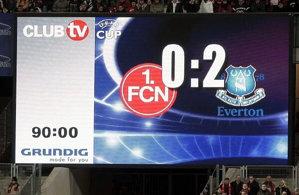 Football - FC Nurnberg v Everton UEFA Cup Group Stage - Second Round Matchday Two Group A - EasyCredit-Stadion, Nurnberg, Germany - 8 / 11 / 07 A general view of the scoreboard Mandatory Credit: Action Images  /  Keith