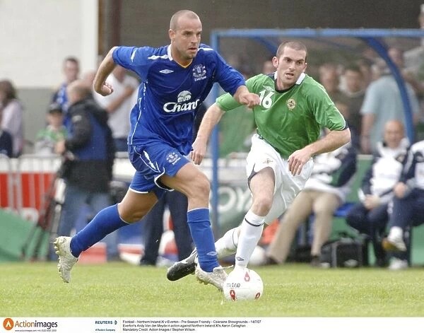 Football - Northern Ireland XI v Everton - Pre Season Friendly - Coleraine Showgrounds - 14  /  7  /  07 Evertons Andy Van der Meyde in action against Northern Ireland XIs Aaron Callaghan Mandatory Credit: Action Images  / 