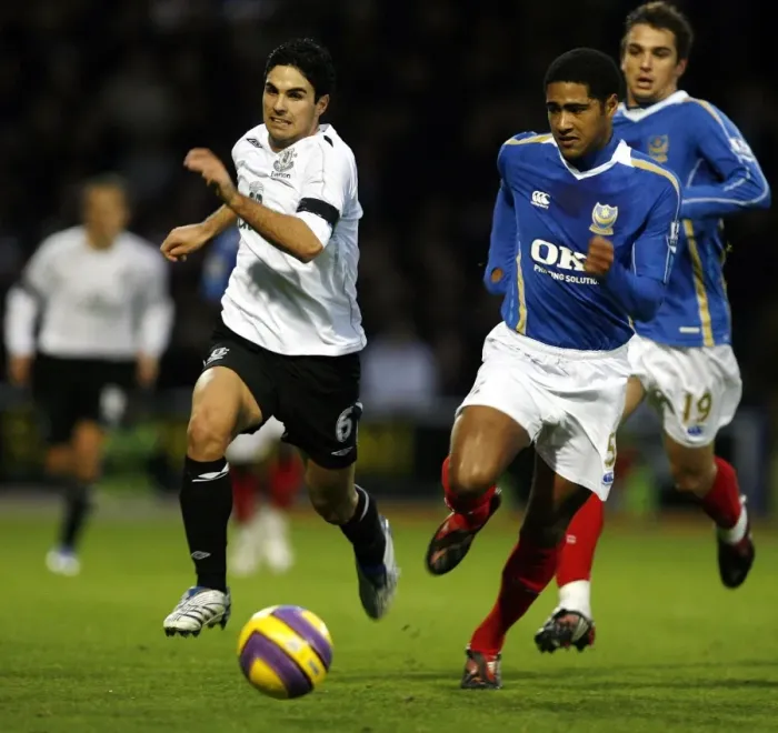 Framed Print : Football - Portsmouth v Everton Barclays Premier League - Fratton Park - 1 / 12 / 07 Evertons Mikel Arteta (L) and Portsmouths Glen Johnson Mandatory Credit: Action Images / Paul Framed Print : Football - Portsmouth v Everton Barclays Premier League - Fratton Park - 1 / 12 / 07 Evertons Mikel Arteta (L) and Portsmouths Glen Johnson Mandatory Credit: Action Images / Paul