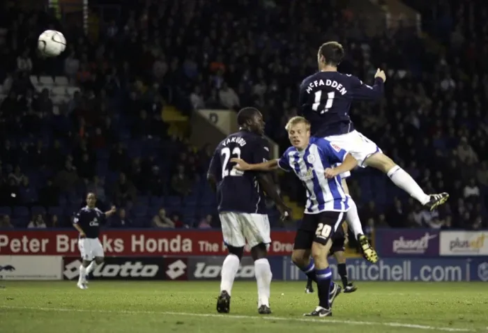 Framed Print : Football - Sheffield Wednesday v Everton Carling Cup Third Round - Hillsborough - 26 / 9 / 07 Evertons James McFadden (R) scores his sides second goal Mandatory Credit: Action Images / Ryan Framed Print : Football - Sheffield Wednesday v Everton Carling Cup Third Round - Hillsborough - 26 / 9 / 07 Evertons James McFadden (R) scores his sides second goal Mandatory Credit: Action Images / Ryan