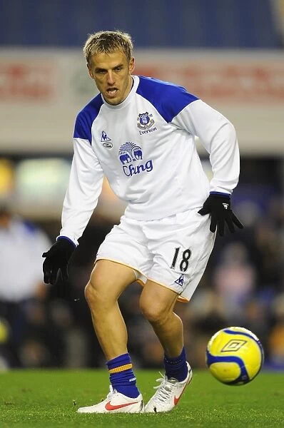 Fourth Round FA Cup Battle: Everton vs. Fulham at Goodison Park with Phil Neville (January 27, 2012)