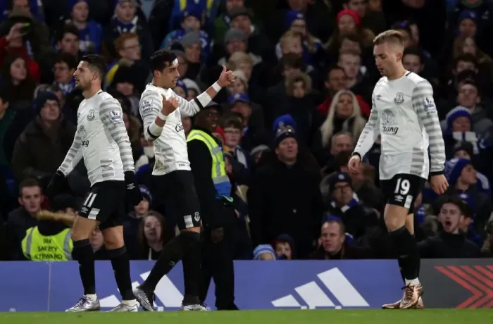 Framed Print : Funes Mori's Triumph: Everton's Thrilling Third Goal vs. Chelsea at Stamford Bridge Framed Print : Funes Mori's Triumph: Everton's Thrilling Third Goal vs. Chelsea at Stamford Bridge