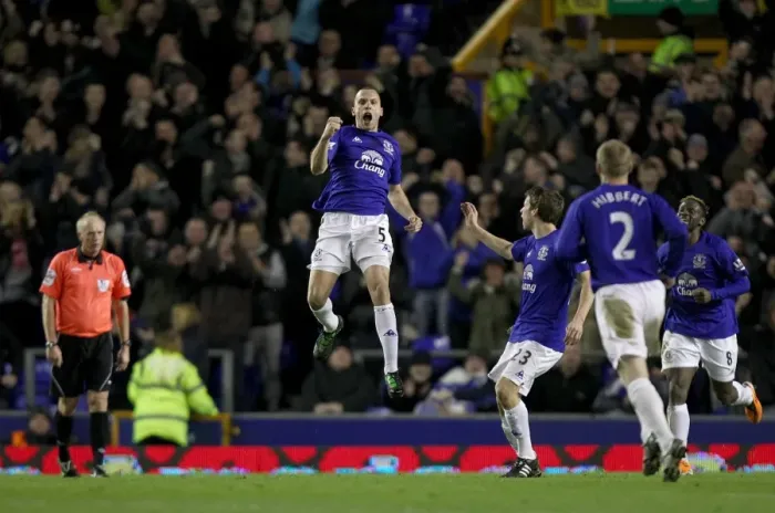 Framed Print : Heitinga's Dramatic Equalizer: Everton vs. Birmingham City (09.03.2011) Framed Print : Heitinga's Dramatic Equalizer: Everton vs. Birmingham City (09.03.2011)
