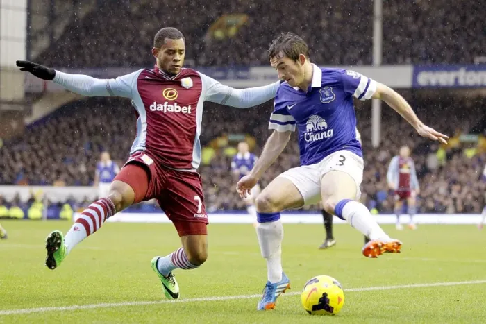 Framed Print : Intense Battle for Ball Possession: Baines vs. Bacuna - Everton vs. Aston Villa, Premier League (2014) Framed Print : Intense Battle for Ball Possession: Baines vs. Bacuna - Everton vs. Aston Villa, Premier League (2014)