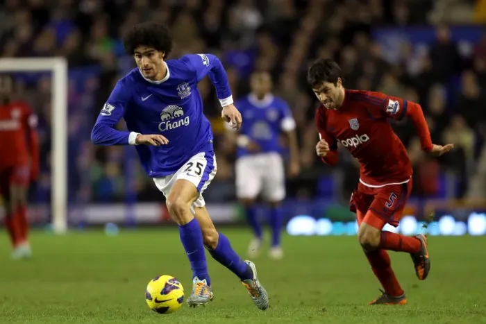 Framed Print : Intense Battle for Ball Possession: Fellaini vs. Yacob - Everton vs. West Bromwich Albion, Premier League (Everton 2-1) Framed Print : Intense Battle for Ball Possession: Fellaini vs. Yacob - Everton vs. West Bromwich Albion, Premier League (Everton 2-1)