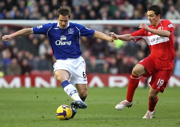 Intense Battle: Downing vs Jagielka - Middlesbrough vs Everton (08 / 09), Barclays Premier League