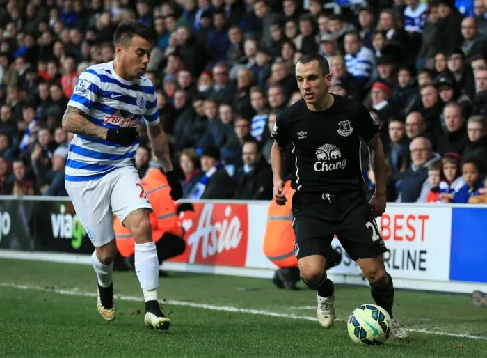 Framed Print : Intense Battle for Possession: Osman vs. Vargas - Everton vs. Queens Park Rangers Framed Print : Intense Battle for Possession: Osman vs. Vargas - Everton vs. Queens Park Rangers