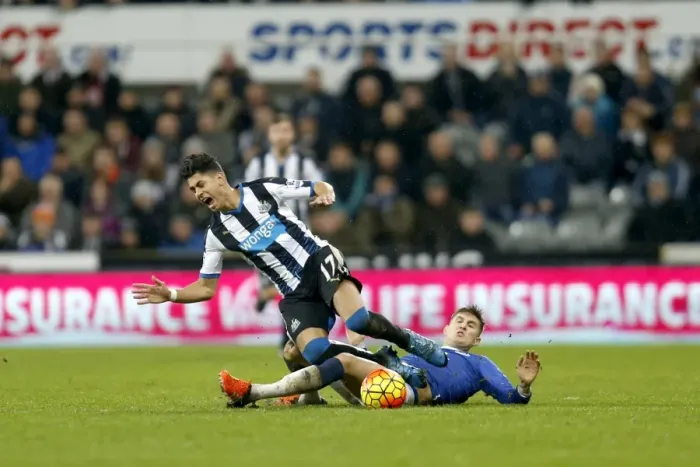 Framed Print : Intense Battle: Stones vs Perez at St. James Park - Everton vs Newcastle, Premier League