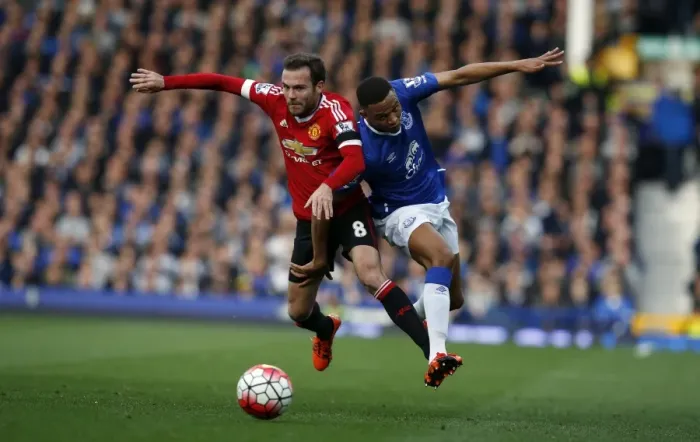 Framed Print : Intense Possession Battle: Juan Mata vs. Brendan Galloway at Goodison Park Framed Print : Intense Possession Battle: Juan Mata vs. Brendan Galloway at Goodison Park